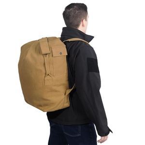 Large Capacity Travel Climbing Bag Tactical Duffel Bag <b>Top</b> <b>Load</b> Double Strap Canvas Backpack - Product Image 4