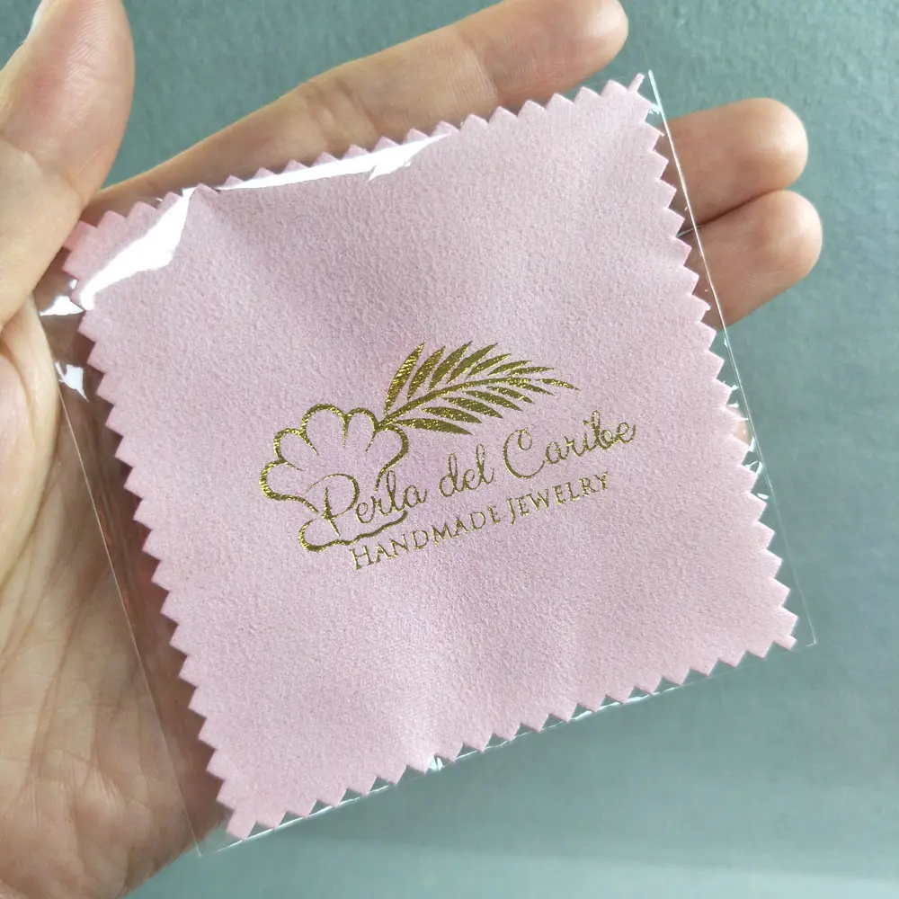 Custom Logo Wholesale Luxury Jewelry Polishing Cloth Sterling Silver Jewelry Cleaning Cloth with Logo printed