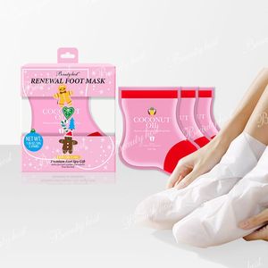 Korean Private Label Beauty Host Natural Coconut Exfoliating Foot Mask Milk Niacinamide Feet Care Deep <b>Moisturizing</b> Nourishing - Product Image 2