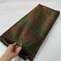 Tissu Brocart Jacquard Brillant Métallisé de Luxe en Polyester de Haute Qualité, Vente en Gros, pour Robe Africaine