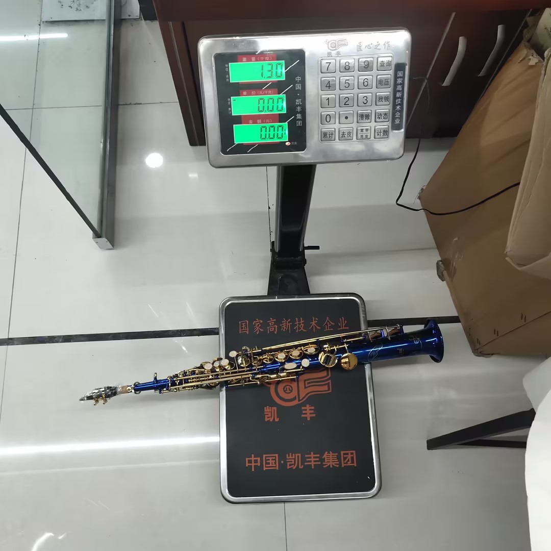China Cheap Price SLADE Blue Straight Soprano Saxophone Sax Gold