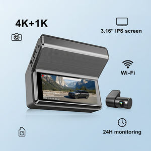 Cámara Oculta con Pantalla IPS de 3.16 Pulgadas, Cámara de Coche con Doble Lente 4K WIFI, <span class=keywords><strong>DVR</strong></span> con Monitoreo 24H, Dashcam con ADAS y Wifi - Product Image 1