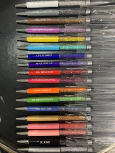 Low Moq Quicksand Stylus Metal Gel Pen Kawaii Bolígrafos con logotipo personalizado con bolígrafos con logotipo personalizado - Product Image 4