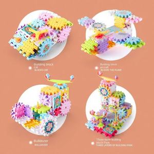 83-203pcs Electric Building Blocks Paradise Gear Rotary Toy Mosaic Large Particle <b>Puzzle</b> Set 3-6 Years Old Assembly - Product Image 3
