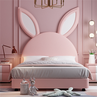 Meubles de chambre d'enfant Prix de gros Excellent cadre en bois confortable Sécurité Moderne Ensemble de lit Queen Size rose Ensemble de lit pour enfant