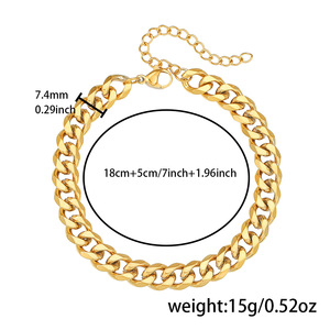 Stainless Steel Chain Bracelet Geometric Punk Hip Hop Unisex Jewelry Party Accessory - Product Image 4