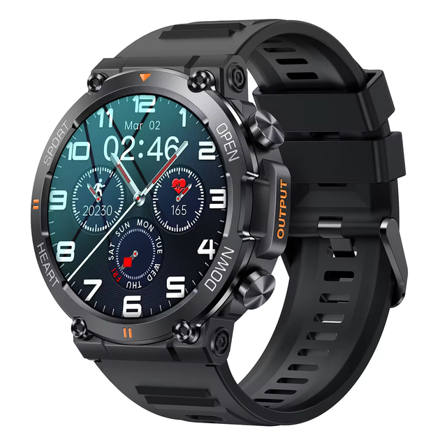 Men Smart Watch Round Big Screen Wireless Dial Answer Call Fitness Tracker Outdoor Sports Smartwatch for IPhone Android