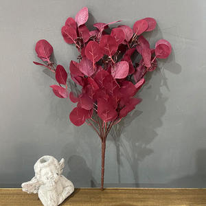 Manojo de plantas artificiales Hojas de manzana Seda 9 ramas Manojo de eucalipto con fruta para decoración del hogar - Product Image 5