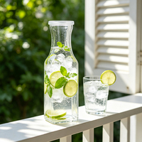 Bouteille en verre carrée de 1L pour lait et boissons, idéale pour le stockage au réfrigérateur, infusion froide, pichet à thé glacé, en gros, en stock