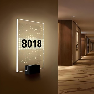 Letrero LED Acrílico Transparente Moderno con Diseño Personalizado al por Mayor, Número de Habitación de Hotel Iluminado, Placa de Casa Iluminada - Product Image 1