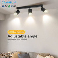 Spotlights de plafond encastrés directionnels GU10 noir mat à 3 ou 4 lumières pour cuisine, salon, couloir