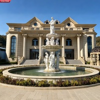 Fontaine YOUFINE en marbre blanc de grande taille, sculptée à la main, avec figurines, pour la décoration de manoirs, jardins et allées.