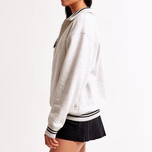 Sweat-shirts à manches longues et demi-zip, tenues de printemps, vêtements avec poche, pulls à quart de zip pour femmes, sweats à capuche courts - Product Image 4