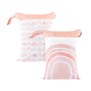 Coola Peach 2PCS/SET Wet Dry Travel Bag Storage Clothes Swimming Wet Bag For Swimsuit or Bikini Custom Diaper Bag 30*40cm