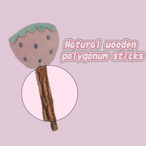 Commercio all'ingrosso di moda moderna Mutianliao bastoncini per la dentizione auto-divertenti giocattoli per gatti interattivi animali in peluche stile fragola legno - Product Image 4