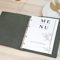 Porte-menus personnalisés en cuir PU avec logo embossé pour restaurants, cartes de vins et spécialités culinaires
