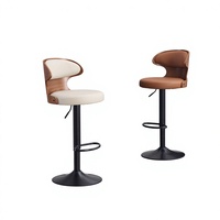 Tabouret de bar rotatif réglable en hauteur avec structure métallique de luxe léger pour usage domestique et commercial