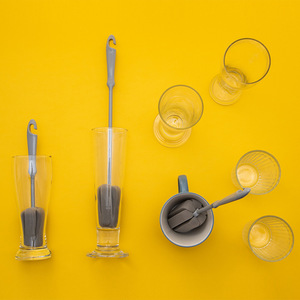 Brosse à tasses, brosse à bouteilles, éponge à récurer en laine d'acier, brosse de nettoyage à long manche, petite brosse de cuisine domestique avec boucle de suspension - Product Image 1