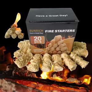 Allume-feu en laine de <span class=keywords><strong>bois</strong></span> naturel pour le camping, allume-feu de cuisine d'extérieur multifonctionnel pour barbecue, 20 pièces par boîte - Product Image 1
