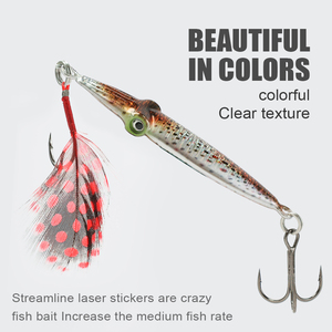 Leurre de Pêche au Lancer LUSHAZER 21g Jigging 3D Appât Artificiel Dur pour Carpe Pesca Leurre Jig avec Plume Matériel de Pêche pour Bar - Product Image 2