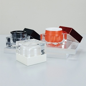 Envase de Lujo Vacío para Cosméticos y Crema Hidratante, 15g 30g 50g 100g, Tarro Cuadrado de Plástico Acrílico Negro con Protección UV para Gel de Uñas - Product Image 2