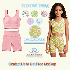 Conjunto <span class=keywords><strong>de</strong></span> 2 piezas: Top corto y pantalón corto <span class=keywords><strong>de</strong></span> cintura alta <span class=keywords><strong>para</strong></span> gimnasio, yoga, deporte, ropa deportiva <span class=keywords><strong>para</strong></span> niñas, conjunto <span class=keywords><strong>de</strong></span> yoga, pantalón corto <span class=keywords><strong>de</strong></span> ciclista <span class=keywords><strong>para</strong></span> niños, conjuntos deportivos. - Product Image 3