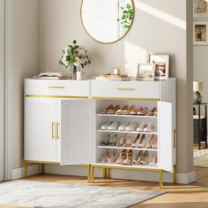 Cross-border trade entryway <b>shoe</b> <b>rack</b>, household multi-functional large-capacity <b>shoe</b> cabinet, high-value white <b>storage</b> cabinet - Product Image 2