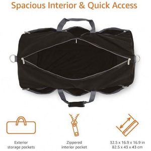 <b>Extra</b> <b>Large</b> Nylon Duffel Bag Lightweight Foldable Black Travel Luggage Bag with Custom <b>Printed</b> Logo - Product Image 4