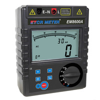 ETCR EM8600A Testeur RCD 18 Grade Courant 3-500mA Test de temps de déclenchement Compteur de tension ca Testeur de commutateur de protection contre les fuites portable