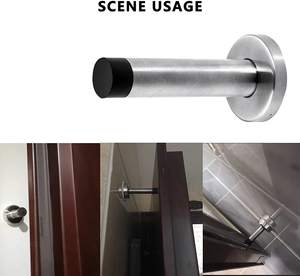 Fixez le support mural <span class=keywords><strong>de</strong></span> <span class=keywords><strong>porte</strong></span>, acier inoxydable satiné, pare-chocs en caoutchouc <span class=keywords><strong>de</strong></span> 90mm, <span class=keywords><strong>butée</strong></span> <span class=keywords><strong>de</strong></span> <span class=keywords><strong>porte</strong></span> - Product Image 6