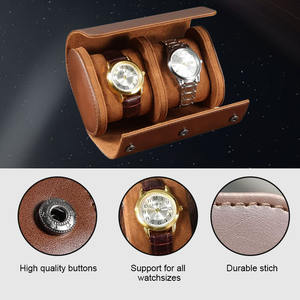 Étui Rouleau de Voyage Portable et Élégant <span class=keywords><strong>pour</strong></span> Montres en Cuir PU Marron de Haute Qualité avec <span class=keywords><strong>1</strong></span>/2/3 Fentes Design Tendance <span class=keywords><strong>pour</strong></span> Rangement de Montres - Product Image 4