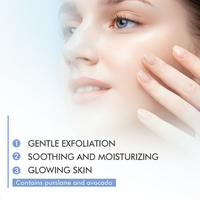 Scrub Wajah Pembersih Mendalam Berlabel Pribadi dengan Ekstrak Blueberry, Purslane, dan Alpukat untuk Perawatan Kulit Pria dan Wanita