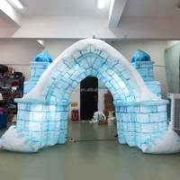 Décoration à thème éclairage gonflable palais de glace arc gonflable château décoration d'entrée