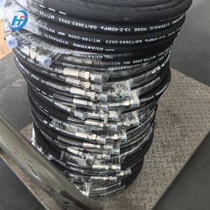 Tuyau <span class=keywords><strong>hydraulique</strong></span> Super Factory 602 Tuyau d'huile R2 de 1/2 pouces avec service de coupe personnalisé <span class=keywords><strong>à</strong></span> basculement <span class=keywords><strong>hydraulique</strong></span> 3500 PSI 2SN - Product Image 1