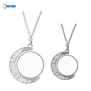 Kalung Liontin Kosong Sublimasi Hip Hop Warna Perak Aluminium dengan Logo Kustom Grosir Courage untuk Wanita dan Pria - Product Image 4