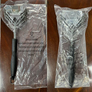 Spazzola per barbecue in acciaio inossidabile resistente con manico lungo e raschietto, set di attrezzi per griglie a gas, carbone e affumicatori - Product Image 2