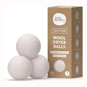 3 Gói Tấm Sấy Không Hóa Chất Len Hữu Cơ Hoàn Toàn Tự Nhiên Có Thể Tái Sử Dụng Rút Ngắn Thời Gian Khô Màu Trắng Len Bóng Sấy - Product Image 1