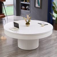 Luxuriöser 1,4m 1,6m 1,8m 2-in-1 Marmor-Billardtisch mit rundem Design und Esstischplatte für britische Bars und Clubs