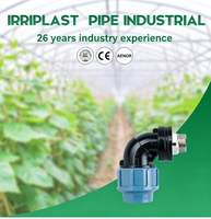 Raccords à compression HDPE Irriplast PN16, raccords coudés en PP, filetages en laiton pour système d'irrigation, alimentation en eau, installation rapide