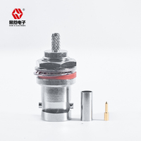 BNC femelle nickelé RF coaxial RG174 câble 3/8-32 filetage à travers la paroi sertissage divers avec matériau de contact en cuivre