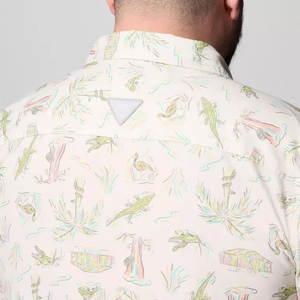 San hô cá hồi micro <span class=keywords><strong>polyester</strong></span> số lượng lớn cá đồ họa in tre Camo micro <span class=keywords><strong>polyester</strong></span> đi cá dài tay áo nút xuống câu cá Áo sơ mi - Product Image 5