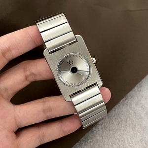 Orologio al Quarzo <span class=keywords><strong>Vintage</strong></span> Stile Minimalista Neutro con Cinturino in Acciaio di Alta Qualità Quadrato Retrò Alla Moda e Cool per Coppie - Product Image 1