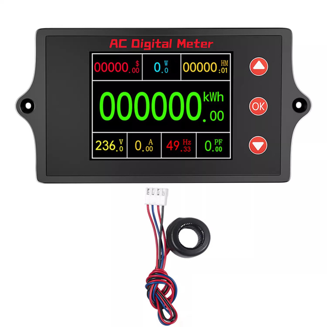 AC80-260V Multi-functional Digital Display AC Voltage and Current Meter 100A Power Monitoring Power Frequency Energy Meter