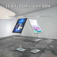 Lampadaire LED Tulundo en aluminium à double pilier rétroéclairé, boîte lumineuse en verre trempé 5000 lumens, écologique et décoratif pour intérieur