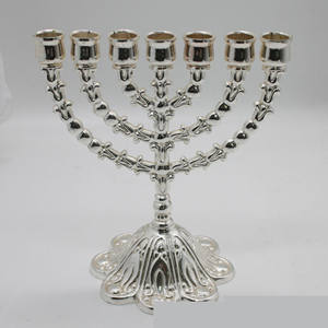 Menorah decoración candelabro vela judía 7 ramas candelabros Jerusalén 12 tribus Hanukkah decoración del hogar - Product Image 2