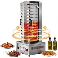 상업용 수직 전기 바베큐 그릴 스테인리스 스틸 4800W 무연 디자인 자동 회전 기능 양꼬치