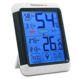 Thermopro TP55 Smart Room Thermometer Temperatuur Monitor Weerstation Bad Thermometers Kamer Thermometer En Nachtlampje 4''