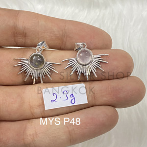 Original céleste Sunburst Design pendentif en argent Sterling 925 avec pierres précieuses bijoux fins pour les femmes en vrac en gros - Product Image 1