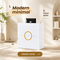 Mini bureau de réception moderne avec comptoir double usage pour hôtel et entreprise en démarrage (start-up)