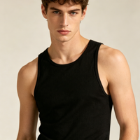 Débardeur de sport en coton pour homme, personnalisable avec logo, couleur unie, pour musculation et fitness